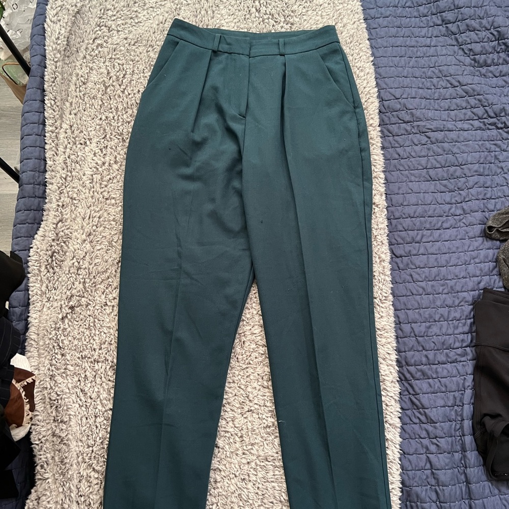 ASOS ✨ Cuffed Dark Teal Work/Casual High Waisted Pants